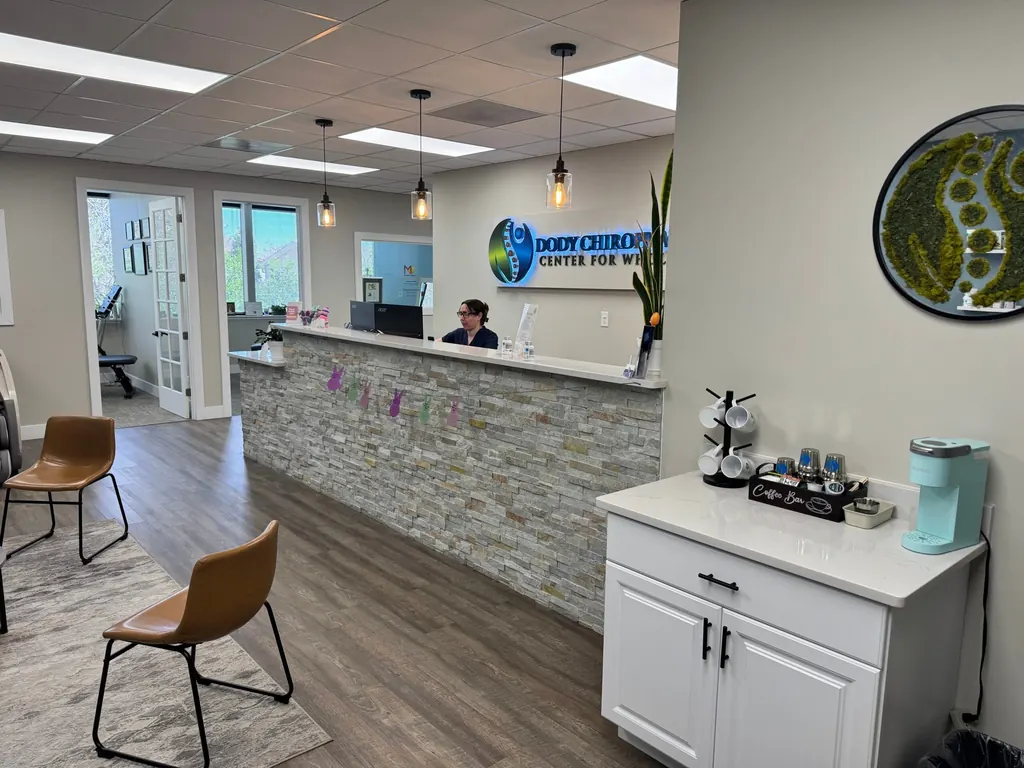 Front desk and waiting area at Dody Chiropractic Center for Wholeness in Littleton, CO